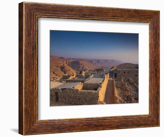 Israel, Dead Sea, Masada View of the Masada Plateau-Walter Bibikow-Framed Premium Photographic Print