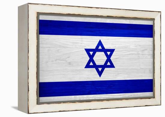 Israel Flag Design with Wood Patterning - Flags of the World Series-Philippe Hugonnard-Framed Stretched Canvas