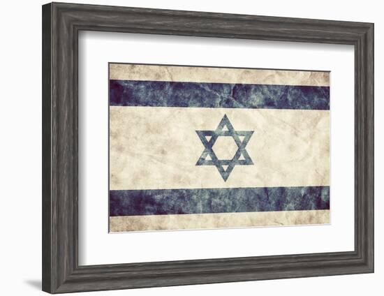 Israel Grunge Flag. Vintage, Retro Style. High Resolution, Hd Quality. Item from My Grunge Flags Co-Michal Bednarek-Framed Premium Photographic Print