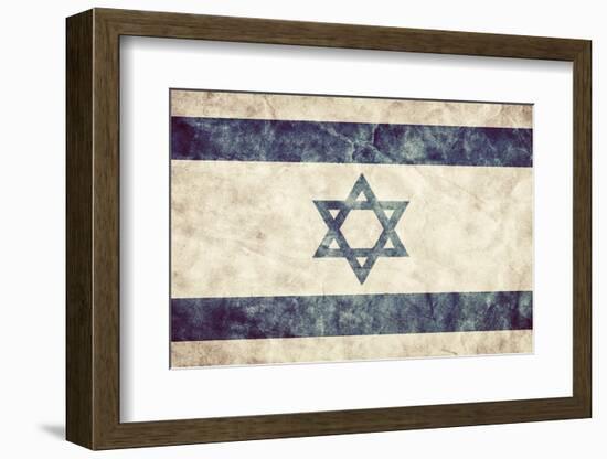 Israel Grunge Flag. Vintage, Retro Style. High Resolution, Hd Quality. Item from My Grunge Flags Co-Michal Bednarek-Framed Premium Photographic Print