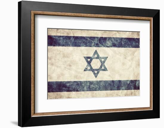 Israel Grunge Flag. Vintage, Retro Style. High Resolution, Hd Quality. Item from My Grunge Flags Co-Michal Bednarek-Framed Premium Photographic Print