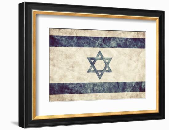 Israel Grunge Flag. Vintage, Retro Style. High Resolution, Hd Quality. Item from My Grunge Flags Co-Michal Bednarek-Framed Premium Photographic Print