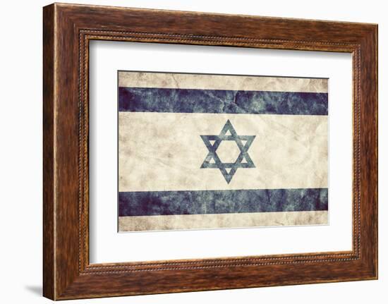 Israel Grunge Flag. Vintage, Retro Style. High Resolution, Hd Quality. Item from My Grunge Flags Co-Michal Bednarek-Framed Photographic Print