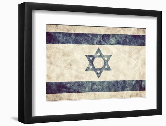 Israel Grunge Flag. Vintage, Retro Style. High Resolution, Hd Quality. Item from My Grunge Flags Co-Michal Bednarek-Framed Photographic Print