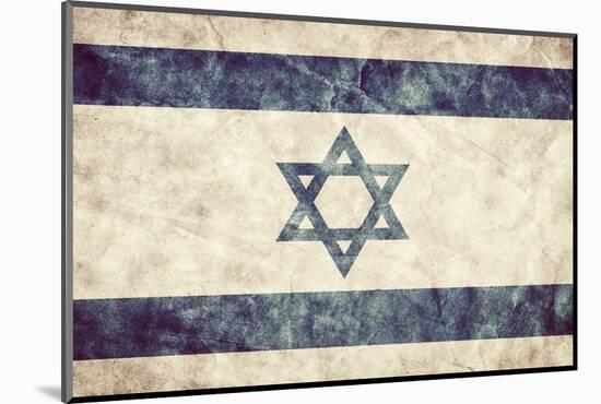 Israel Grunge Flag. Vintage, Retro Style. High Resolution, Hd Quality. Item from My Grunge Flags Co-Michal Bednarek-Mounted Photographic Print