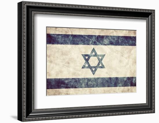 Israel Grunge Flag. Vintage, Retro Style. High Resolution, Hd Quality. Item from My Grunge Flags Co-Michal Bednarek-Framed Photographic Print