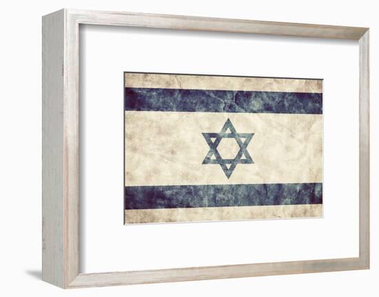 Israel Grunge Flag. Vintage, Retro Style. High Resolution, Hd Quality. Item from My Grunge Flags Co-Michal Bednarek-Framed Photographic Print