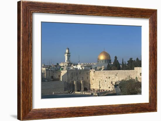 Israel, Jerusalem, Dome of Rock and Western Wall-null-Framed Giclee Print