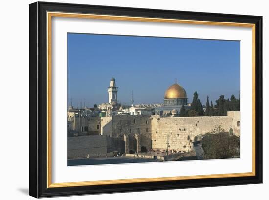 Israel, Jerusalem, Dome of Rock and Western Wall-null-Framed Giclee Print