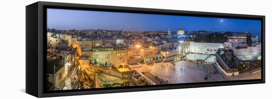Israel, Jerusalem, Old City, Jewish Quarter of the Western Wall Plaza, with People Praying at the W-Gavin Hellier-Framed Premier Image Canvas