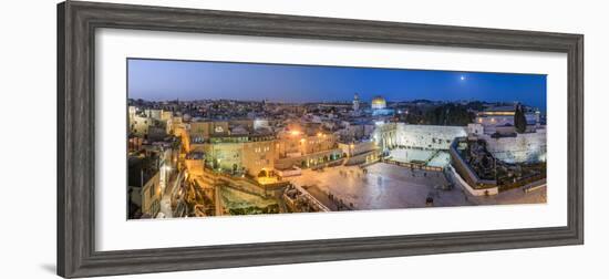 Israel, Jerusalem, Old City, Jewish Quarter of the Western Wall Plaza, with People Praying at the W-Gavin Hellier-Framed Photographic Print