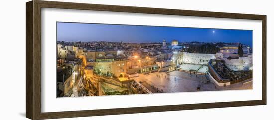 Israel, Jerusalem, Old City, Jewish Quarter of the Western Wall Plaza, with People Praying at the W-Gavin Hellier-Framed Photographic Print