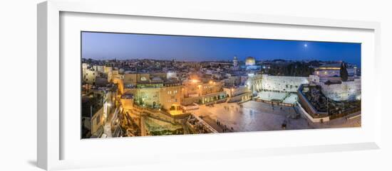 Israel, Jerusalem, Old City, Jewish Quarter of the Western Wall Plaza, with People Praying at the W-Gavin Hellier-Framed Photographic Print