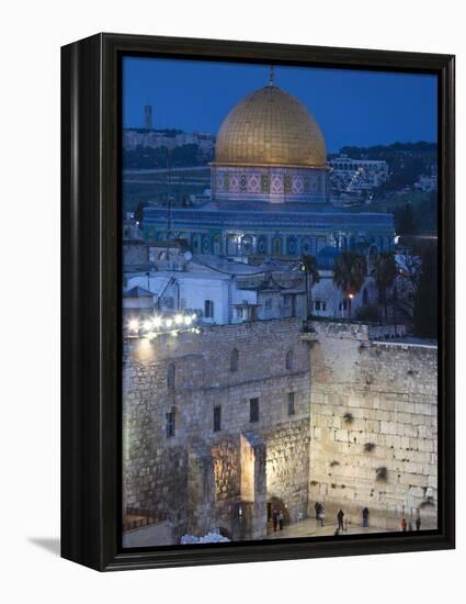 Israel, Jerusalem, Old City, Jewish Quarter of the Western Wall Plaza-Walter Bibikow-Framed Premier Image Canvas