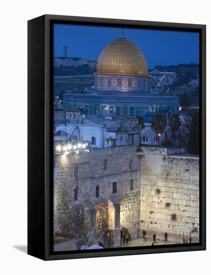 Israel, Jerusalem, Old City, Jewish Quarter of the Western Wall Plaza-Walter Bibikow-Framed Premier Image Canvas