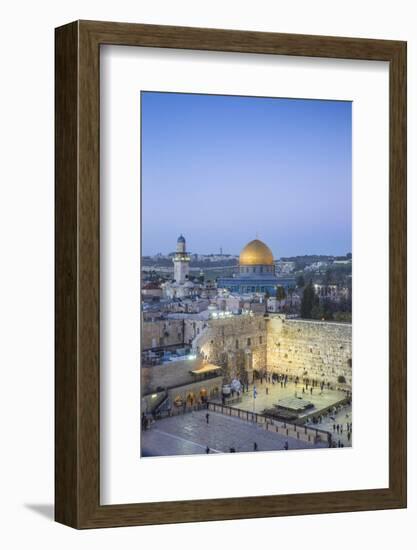 Israel, Jerusalem, Old City, Temple Mount, Dome of the Rock and The Western Wall - know as the Wail-Jane Sweeney-Framed Photographic Print