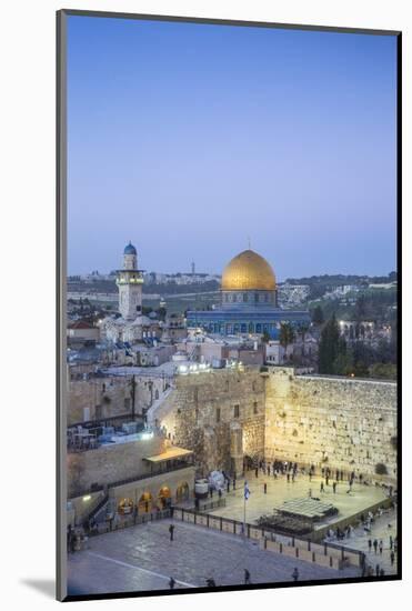 Israel, Jerusalem, Old City, Temple Mount, Dome of the Rock and The Western Wall - know as the Wail-Jane Sweeney-Mounted Photographic Print