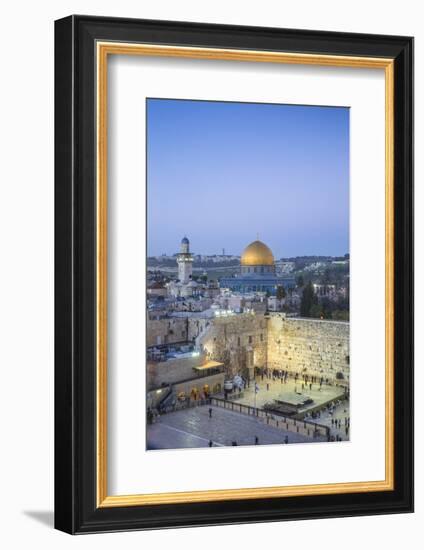 Israel, Jerusalem, Old City, Temple Mount, Dome of the Rock and The Western Wall - know as the Wail-Jane Sweeney-Framed Photographic Print