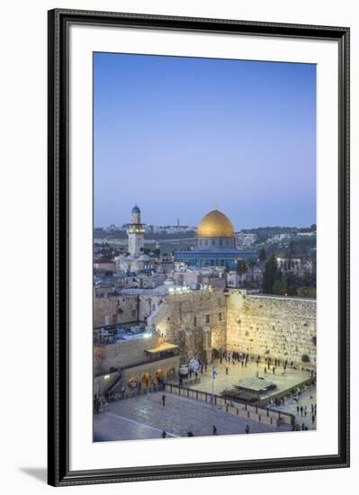 Israel, Jerusalem, Old City, Temple Mount, Dome of the Rock and The Western Wall - know as the Wail-Jane Sweeney-Framed Photographic Print