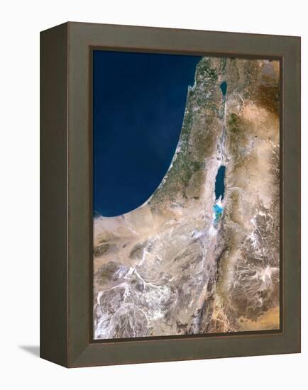 Israel, Satellite Image-PLANETOBSERVER-Framed Premier Image Canvas