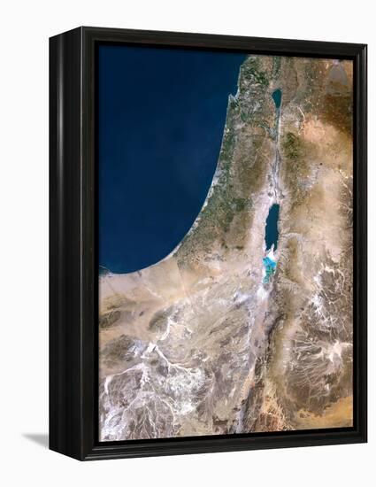 Israel, Satellite Image-PLANETOBSERVER-Framed Premier Image Canvas