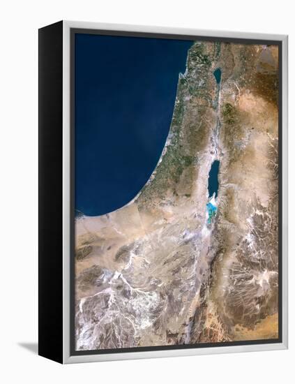 Israel, Satellite Image-PLANETOBSERVER-Framed Premier Image Canvas