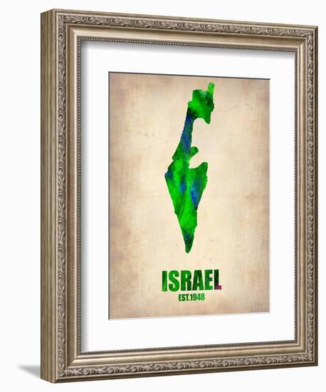 Israel Watercolor Map-NaxArt-Framed Art Print