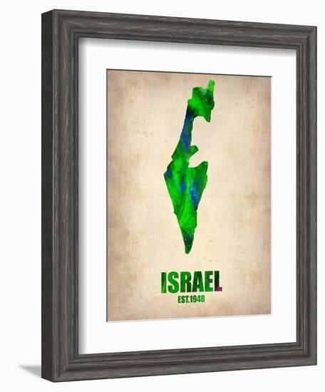 Israel Watercolor Map-NaxArt-Framed Art Print