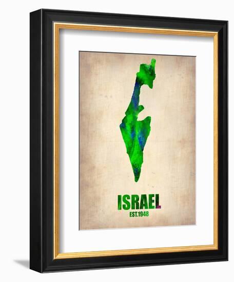 Israel Watercolor Map-NaxArt-Framed Art Print