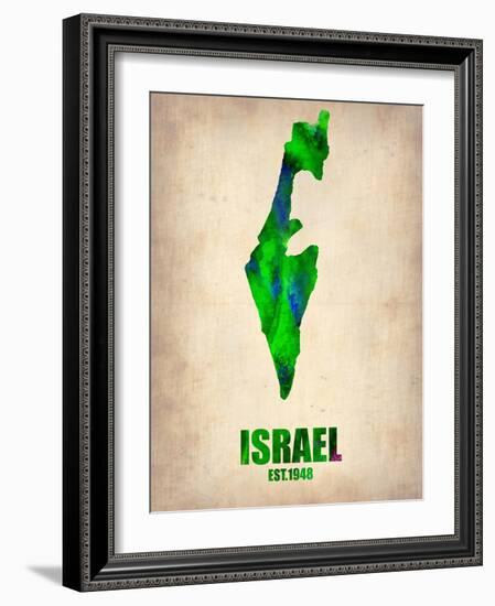 Israel Watercolor Map-NaxArt-Framed Art Print