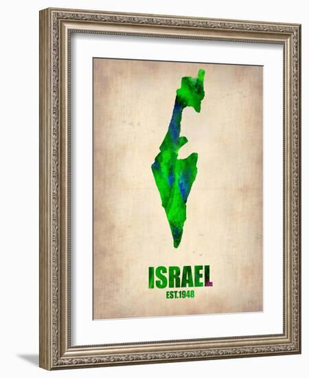 Israel Watercolor Map-NaxArt-Framed Art Print