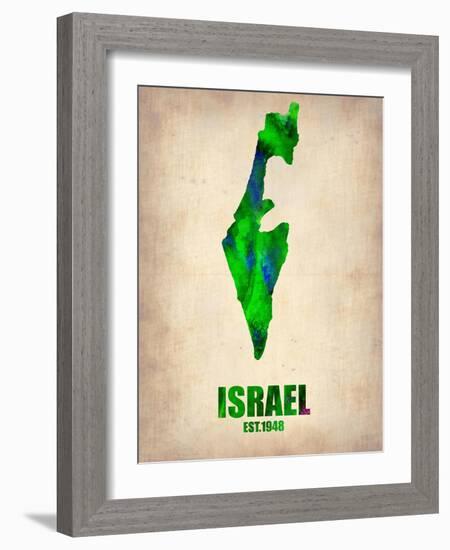 Israel Watercolor Map-NaxArt-Framed Art Print