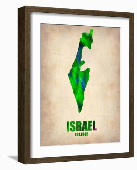 Israel Watercolor Map-NaxArt-Framed Art Print