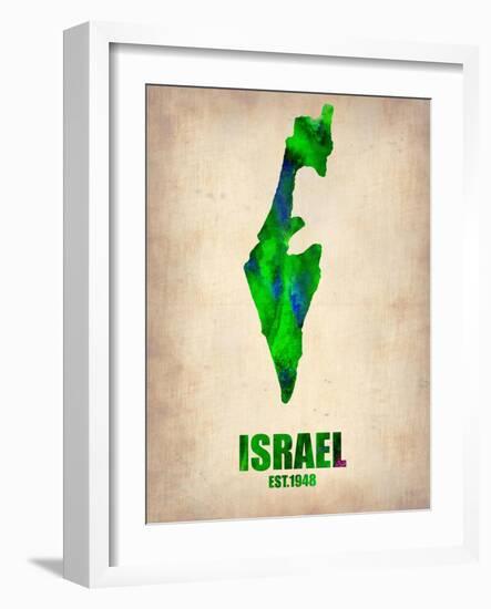 Israel Watercolor Map-NaxArt-Framed Art Print