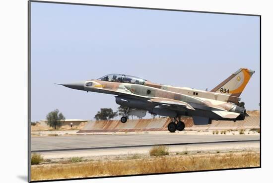 Israeli Air Force F-16I Sufa Landing at Hatzerim Airbase, Israel-Stocktrek Images-Mounted Photographic Print