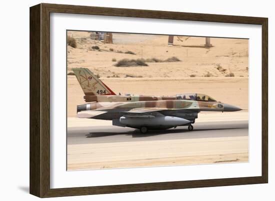 Israeli Air Force F-16I Sufa Taxiing before Take-Off from Ramon Air Base, Israel-Stocktrek Images-Framed Photographic Print