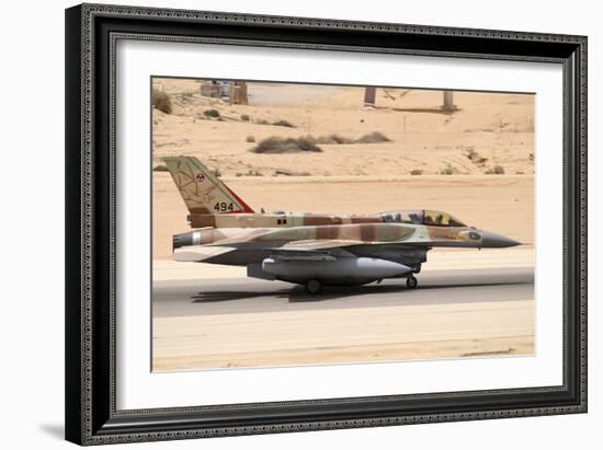 Israeli Air Force F-16I Sufa Taxiing before Take-Off from Ramon Air Base, Israel-Stocktrek Images-Framed Photographic Print