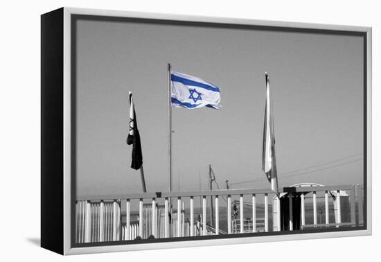 Israeli Flag on Lebanon Border-null-Framed Stretched Canvas