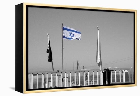 Israeli Flag on Lebanon Border-null-Framed Stretched Canvas