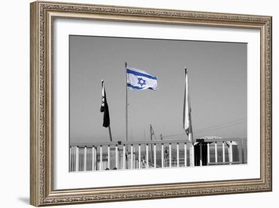 Israeli Flag on Lebanon Border-null-Framed Photo