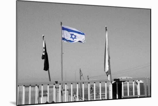 Israeli Flag on Lebanon Border-null-Mounted Photo