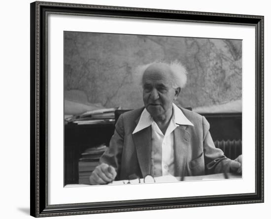 Israeli Prime Minister David Ben-Gurion-Gjon Mili-Framed Premium Photographic Print