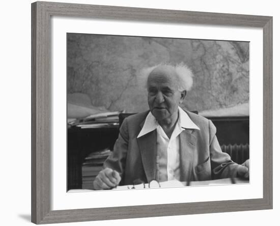 Israeli Prime Minister David Ben-Gurion-Gjon Mili-Framed Premium Photographic Print