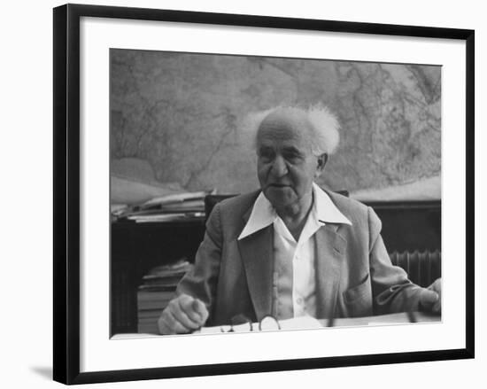 Israeli Prime Minister David Ben-Gurion-Gjon Mili-Framed Premium Photographic Print