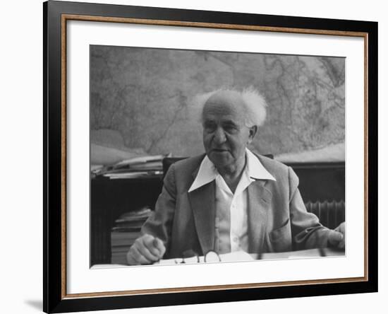 Israeli Prime Minister David Ben-Gurion-Gjon Mili-Framed Premium Photographic Print