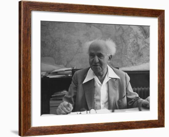 Israeli Prime Minister David Ben-Gurion-Gjon Mili-Framed Premium Photographic Print