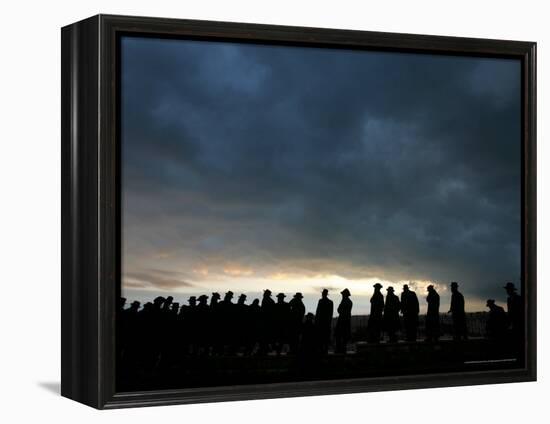 Israeli Rabbi Funeral, Jerusalem, Israel-Oded Balilty-Framed Premier Image Canvas