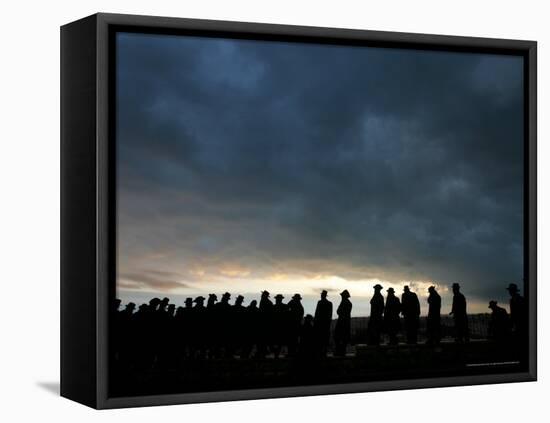 Israeli Rabbi Funeral, Jerusalem, Israel-Oded Balilty-Framed Premier Image Canvas