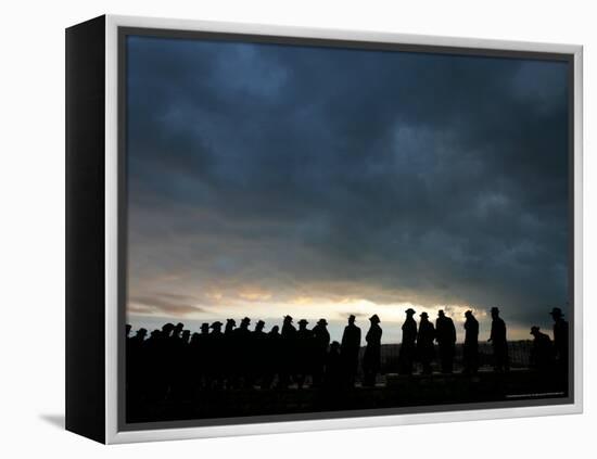 Israeli Rabbi Funeral, Jerusalem, Israel-Oded Balilty-Framed Premier Image Canvas