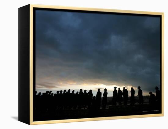 Israeli Rabbi Funeral, Jerusalem, Israel-Oded Balilty-Framed Premier Image Canvas